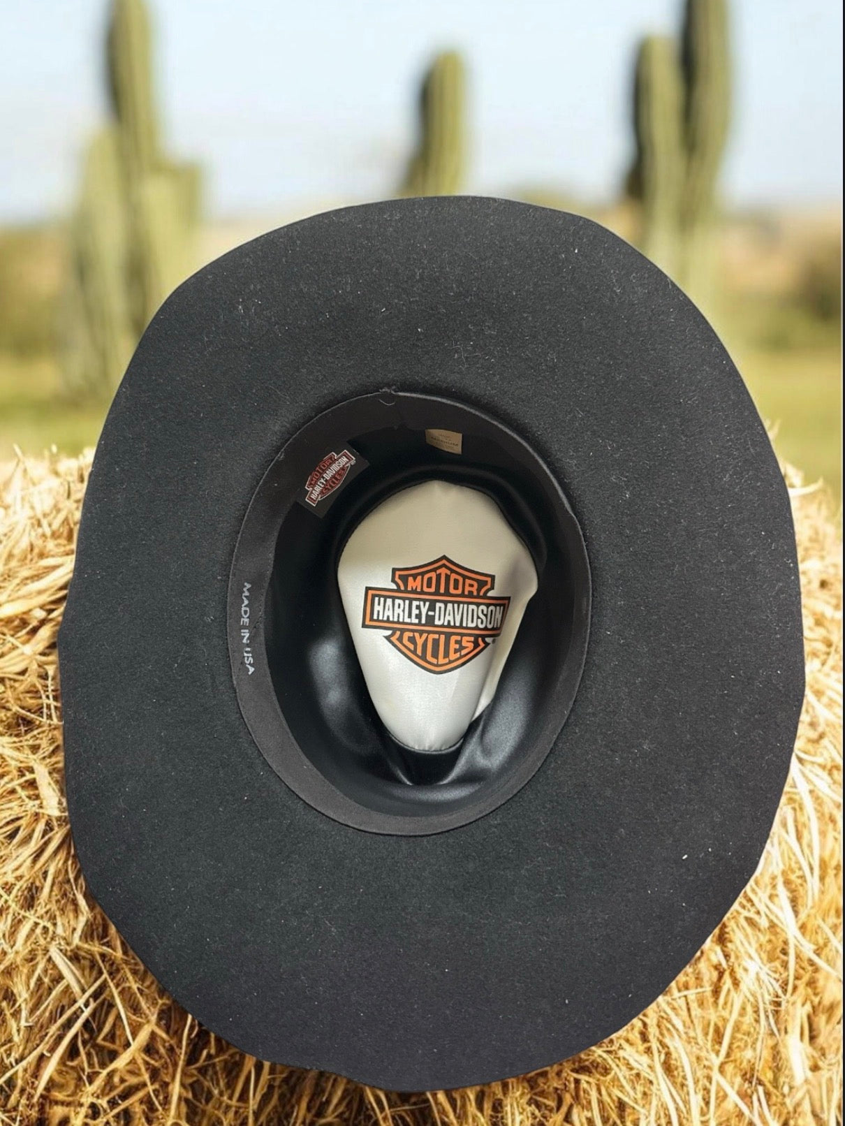Vintage  Harley-Davidson Wide Brim Felt Fedora Hat